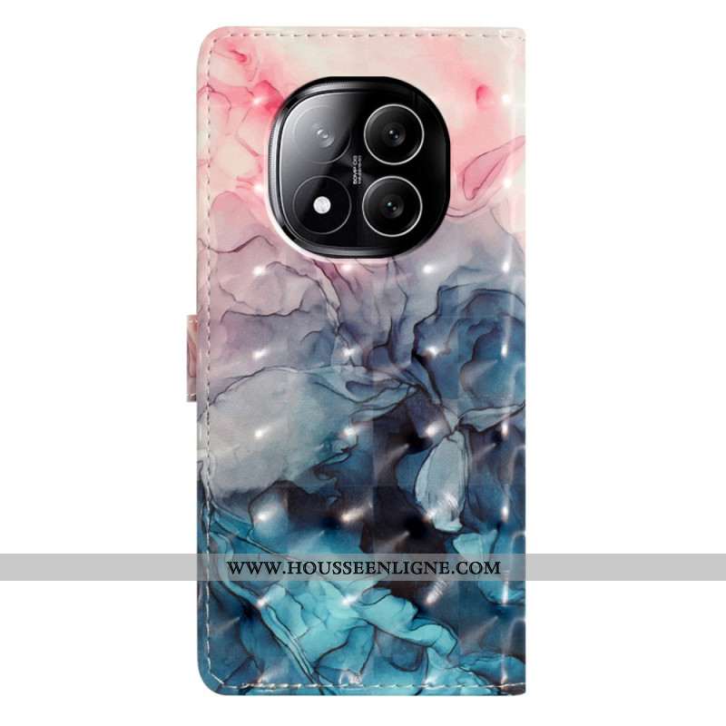 Housse Xiaomi Redmi Note 14 Pro Plus 5G Marbre Rose et Bleu 3D