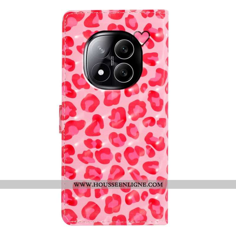 Housse Xiaomi Redmi Note 14 Pro Plus 5G Motif Léopard Rose 3D