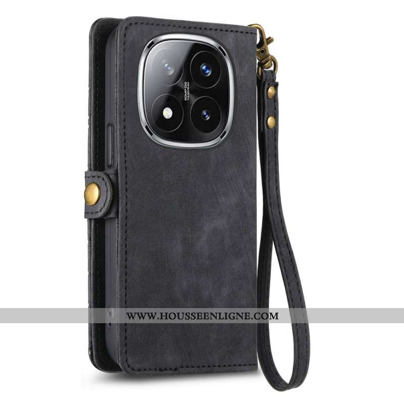 Housse Xiaomi Redmi Note 14 Pro Plus 5G Portefeuille Lignes Géométriques