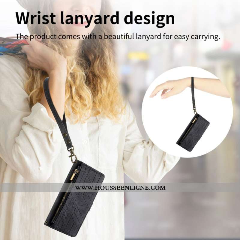 Housse Xiaomi Redmi Note 14 Pro Plus 5G Portefeuille Lignes Géométriques