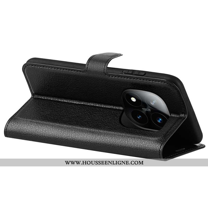 Housse Xiaomi Redmi Note 14 Pro Plus 5G Simili Cuir Litchi Classique