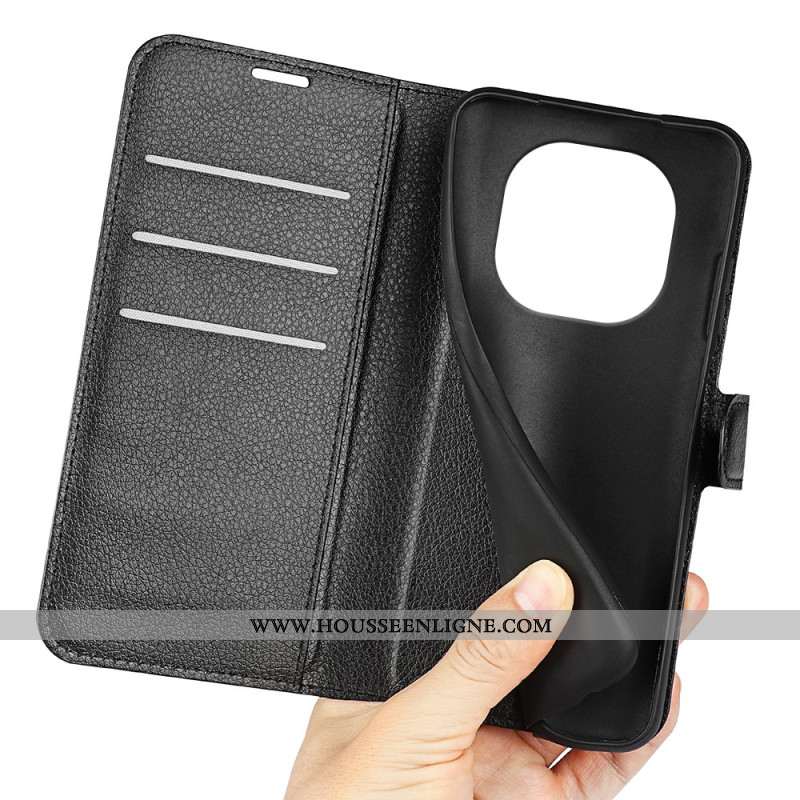 Housse Xiaomi Redmi Note 14 Pro Plus 5G Simili Cuir Litchi Classique