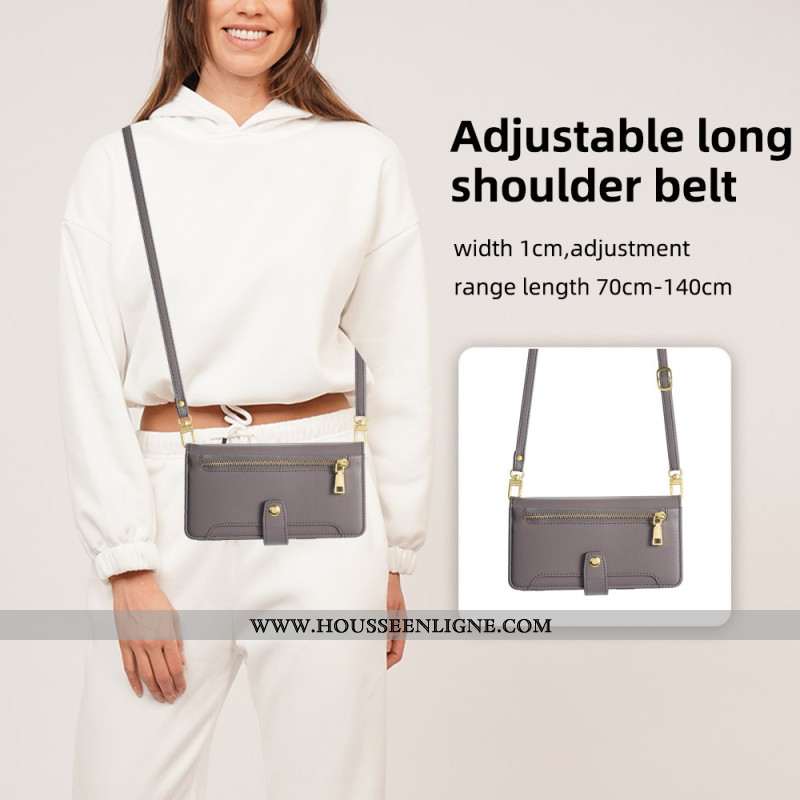 Housse Xiaomi Redmi Note 14 Pro Portefeuille à Lnaière et Bandoulière