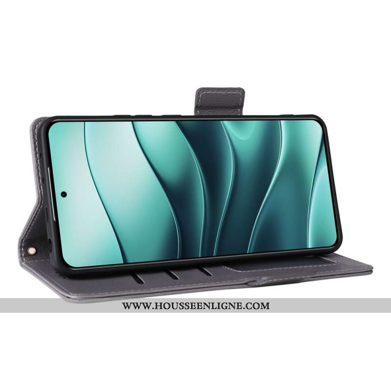 Housse Xiaomi Redmi Note 14 Texture Litchi à Lanière