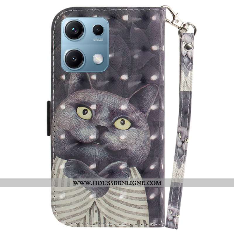 Housse Xiaomi Redmi Note 14S Chat Gris à Lanière