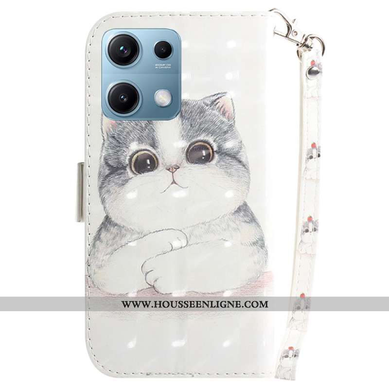 Housse Xiaomi Redmi Note 14S Chat et Fraise à Lanière