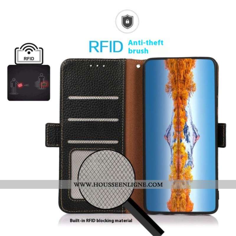 Housse Xiaomi Redmi Note 14S Cuir Litchi KHAZNEH