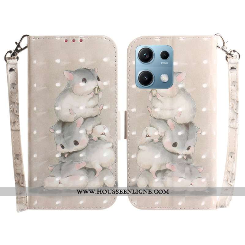 Housse Xiaomi Redmi Note 14S Hamsters à Lanière