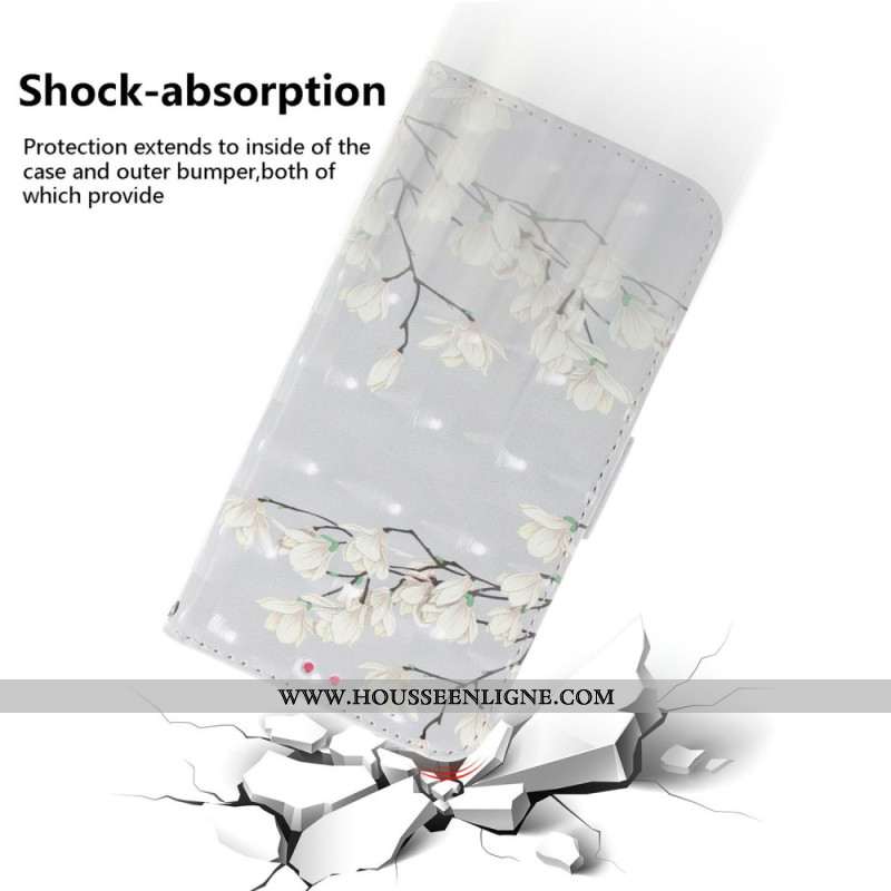 Housse Xiaomi Redmi Note 14S Magnolias à Lanière