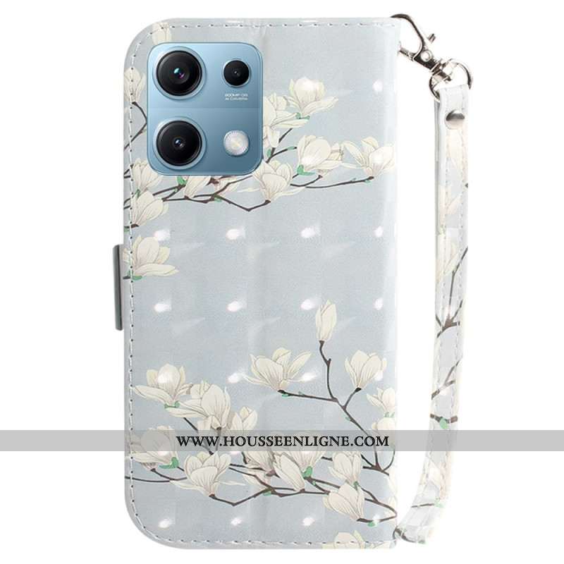 Housse Xiaomi Redmi Note 14S Magnolias à Lanière