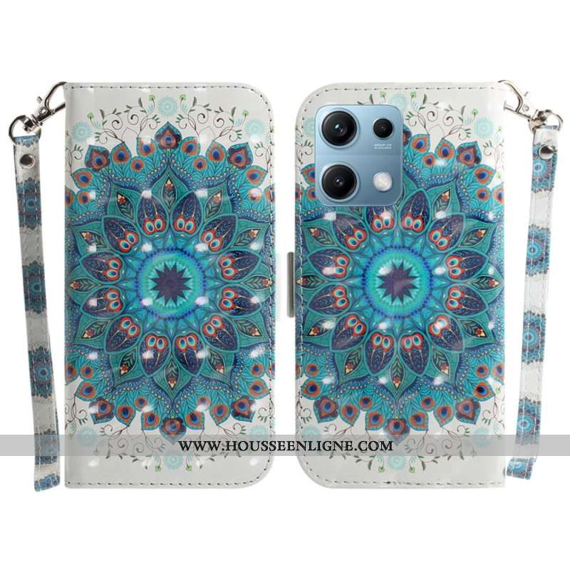 Housse Xiaomi Redmi Note 14S Mandala Vert à Lanière