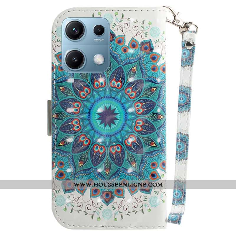 Housse Xiaomi Redmi Note 14S Mandala Vert à Lanière