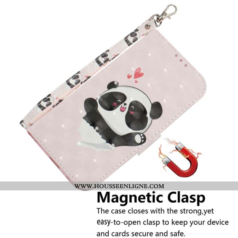 Housse Xiaomi Redmi Note 14S Panda Love à Lanière