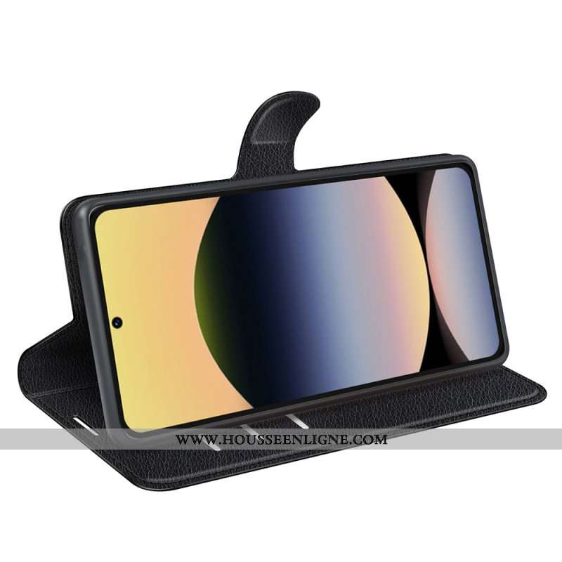 Housse Xiaomi Redmi Note 14S Simili Cuir Litchi Classique