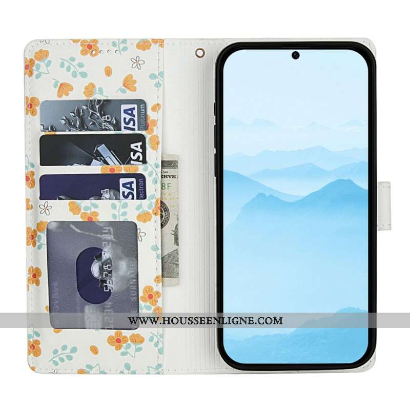 Housse Xiaomi Redmi Note 15 5G / 4G / Poco M8 5G Fleurettes à Lanière