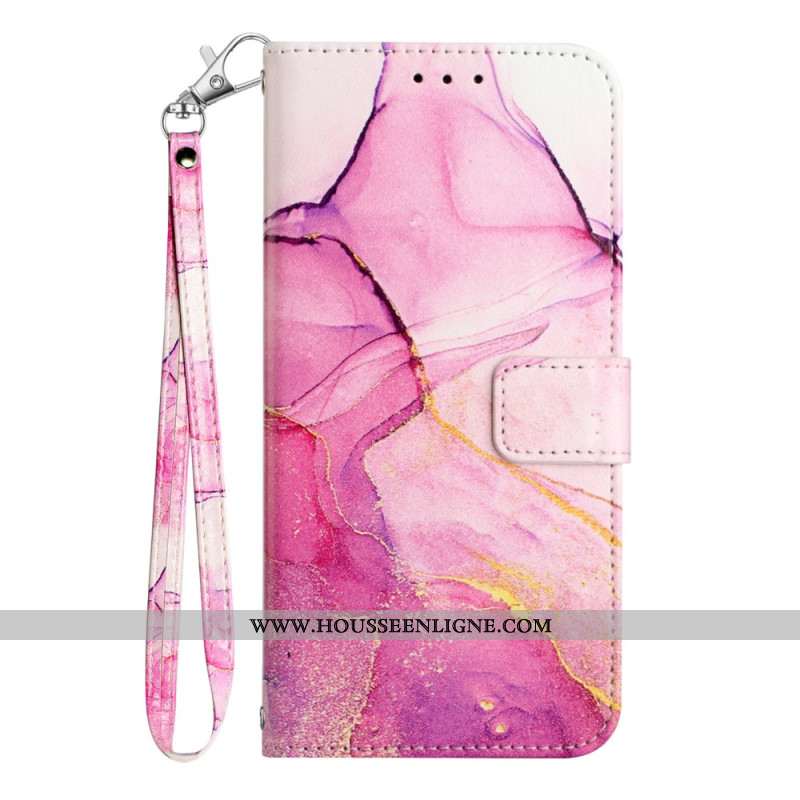 Housse Xiaomi Redmi Note 15 5G / 4G / Poco M8 5G Motif Marbre à Lanière