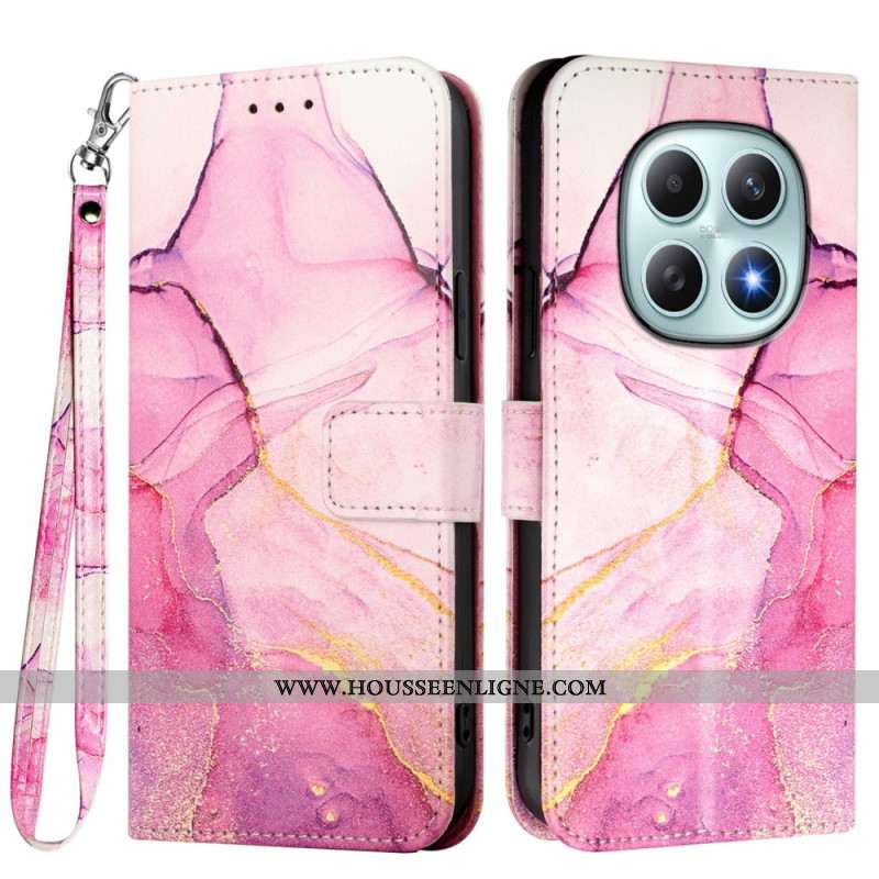 Housse Xiaomi Redmi Note 15 5G / 4G / Poco M8 5G Motif Marbre à Lanière