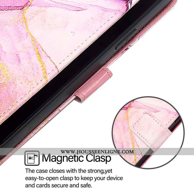 Housse Xiaomi Redmi Note 15 5G / 4G / Poco M8 5G Motif Marbre à Lanière