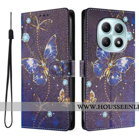 Housse Xiaomi Redmi Note 15 5G / 4G / Poco M8 5G Papillon Bleu