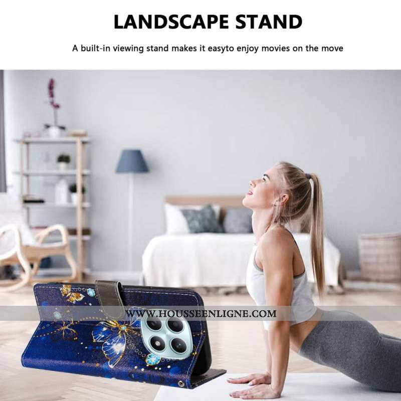 Housse Xiaomi Redmi Note 15 5G / 4G / Poco M8 5G Papillon Bleu