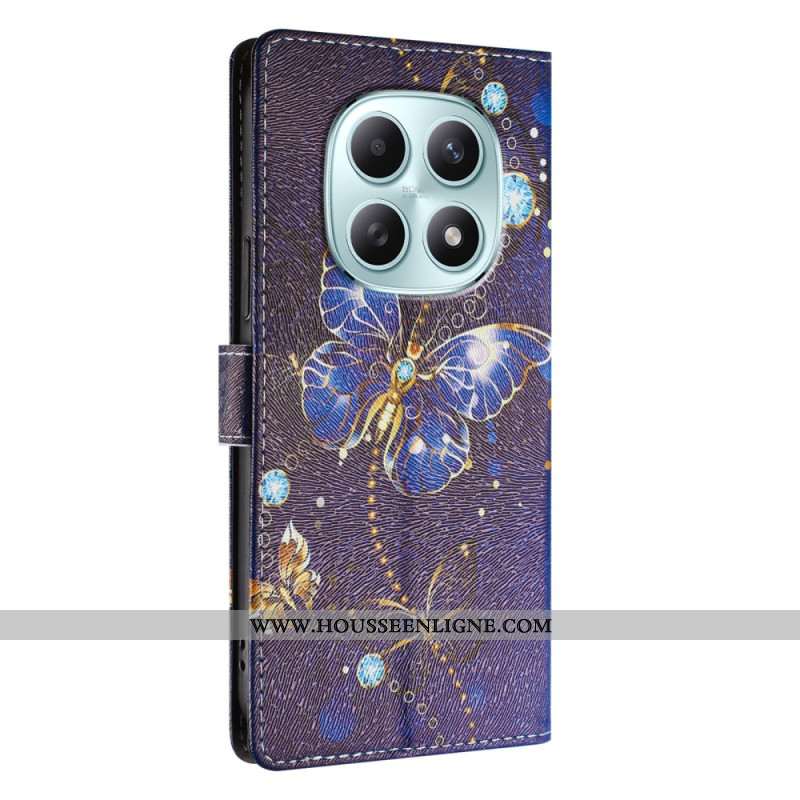 Housse Xiaomi Redmi Note 15 5G / 4G / Poco M8 5G Papillon Bleu