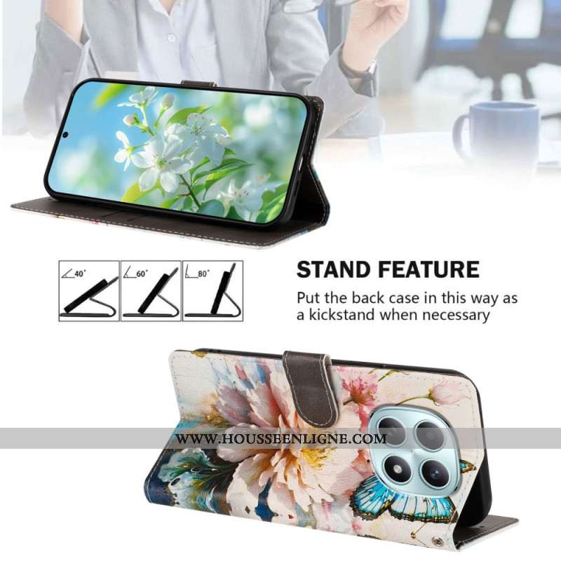 Housse Xiaomi Redmi Note 15 5G / 4G / Poco M8 5G Papillon et Fleurs