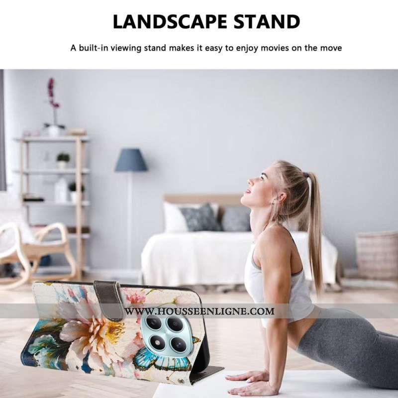 Housse Xiaomi Redmi Note 15 5G / 4G / Poco M8 5G Papillon et Fleurs