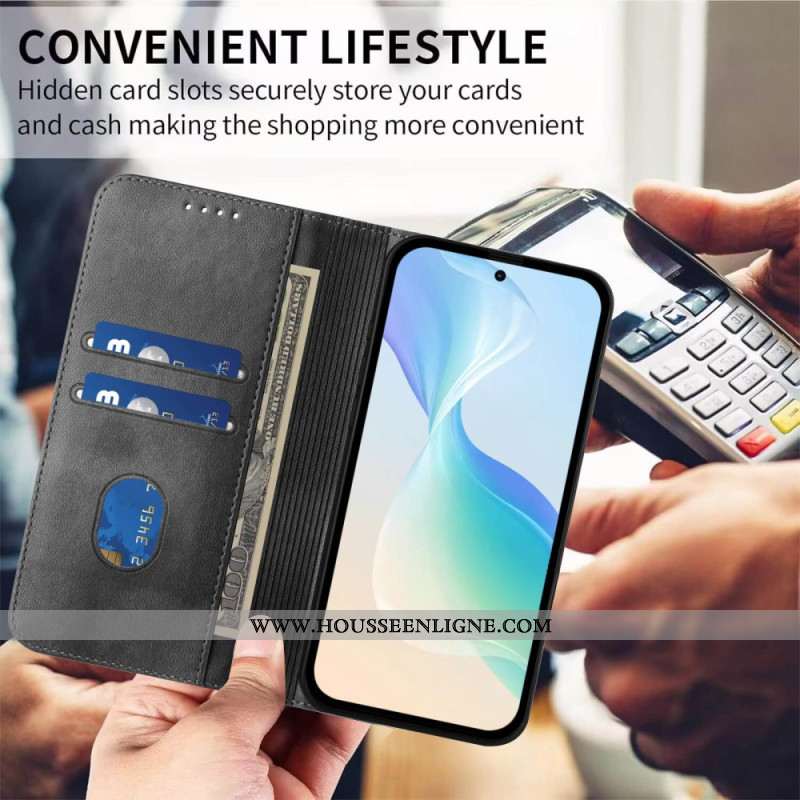 Housse Xiaomi Redmi Note 15 5G / 4G / Poco M8 5G Rétro avec Blocage RFID