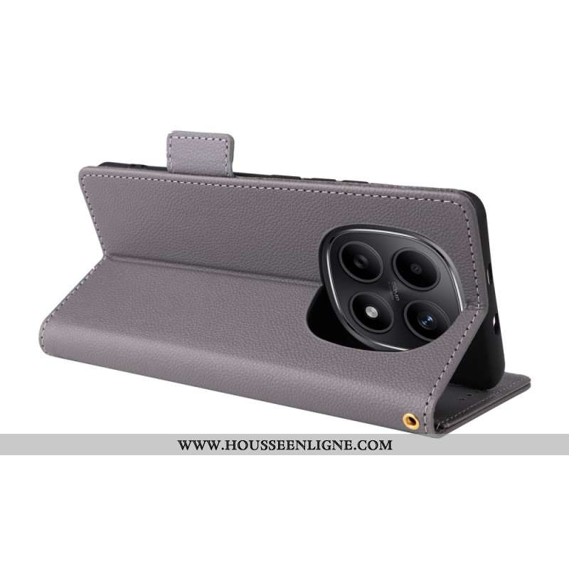 Housse Xiaomi Redmi Note 15 5G / 4G / Poco M8 5G Texture Litchi à Lanière