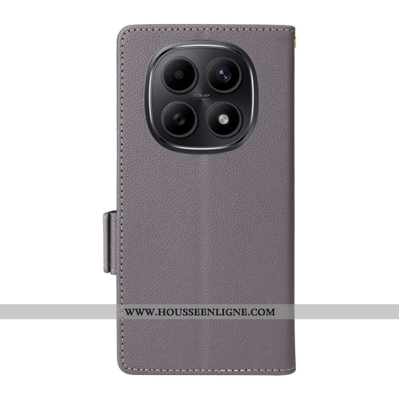 Housse Xiaomi Redmi Note 15 5G / 4G / Poco M8 5G Texture Litchi à Lanière