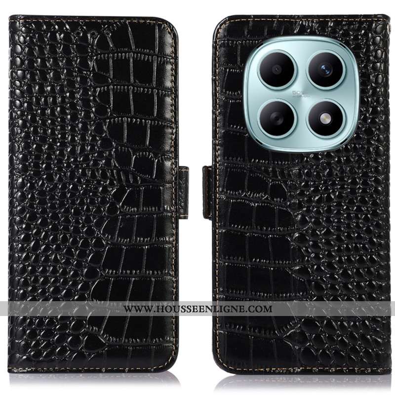 Housse Xiaomi Redmi Note 15 5G / Poco M8 5G Blocage RFID Texture Crocodile