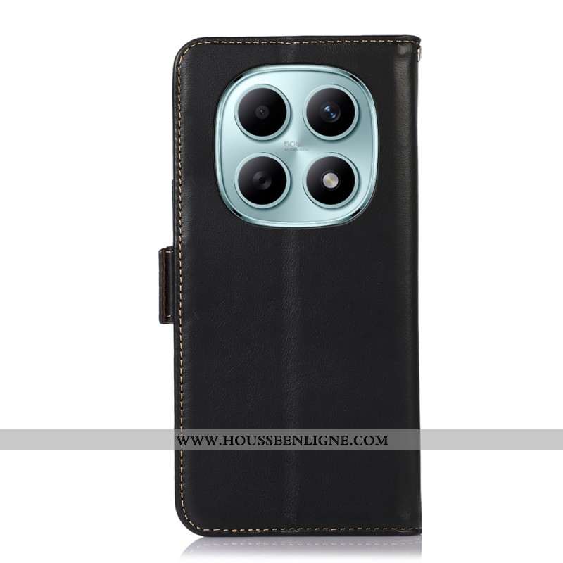 Housse Xiaomi Redmi Note 15 5G / Poco M8 5G Blocage RFID Vrai Cuir