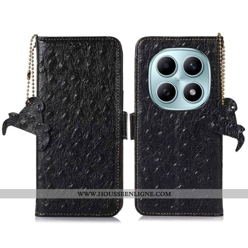 Housse Xiaomi Redmi Note 15 5G / Poco M8 5G Blocage RFID et Cuir Véritable