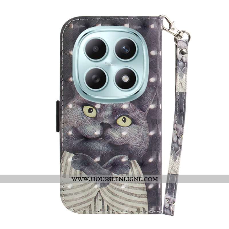 Housse Xiaomi Redmi Note 15 5G / Poco M8 5G Chat Gris à Lanière