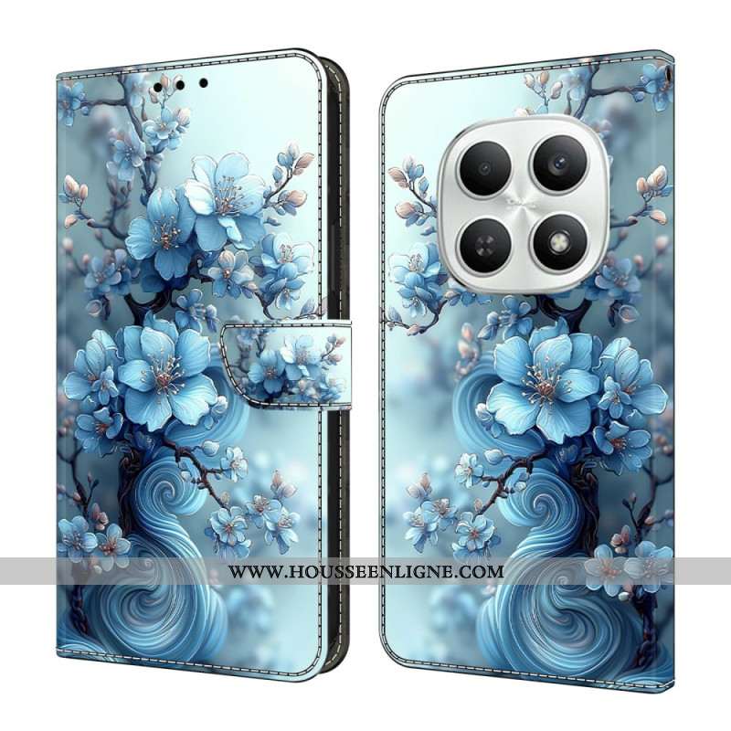 Housse Xiaomi Redmi Note 15 5G / Poco M8 5G Fleur Bleu Glacé