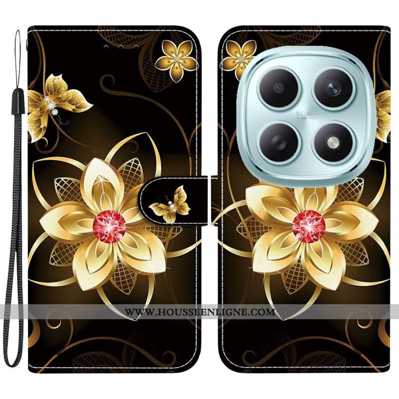 Housse Xiaomi Redmi Note 15 5G / Poco M8 5G Fleur Dorée