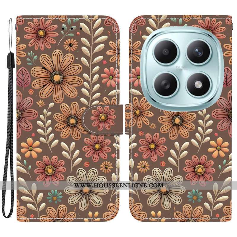 Housse Xiaomi Redmi Note 15 5G / Poco M8 5G Fleurs Marrons