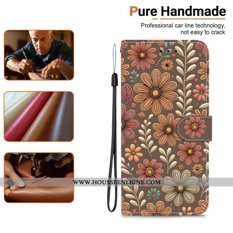 Housse Xiaomi Redmi Note 15 5G / Poco M8 5G Fleurs Marrons