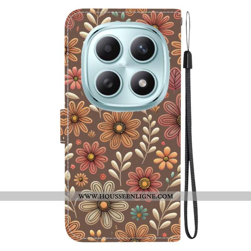 Housse Xiaomi Redmi Note 15 5G / Poco M8 5G Fleurs Marrons