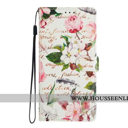 Housse Xiaomi Redmi Note 15 5G / Poco M8 5G Fleurs et Feuilles Vertes