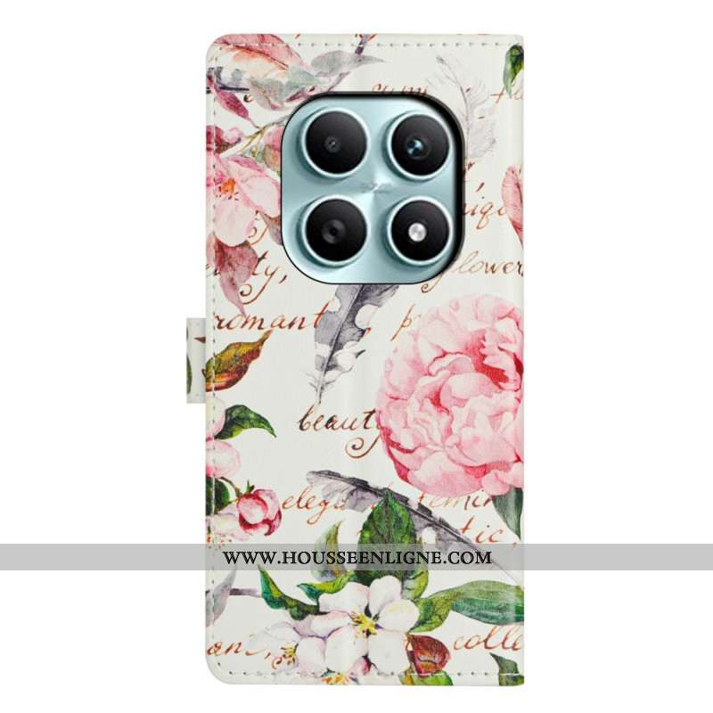 Housse Xiaomi Redmi Note 15 5G / Poco M8 5G Fleurs et Feuilles Vertes