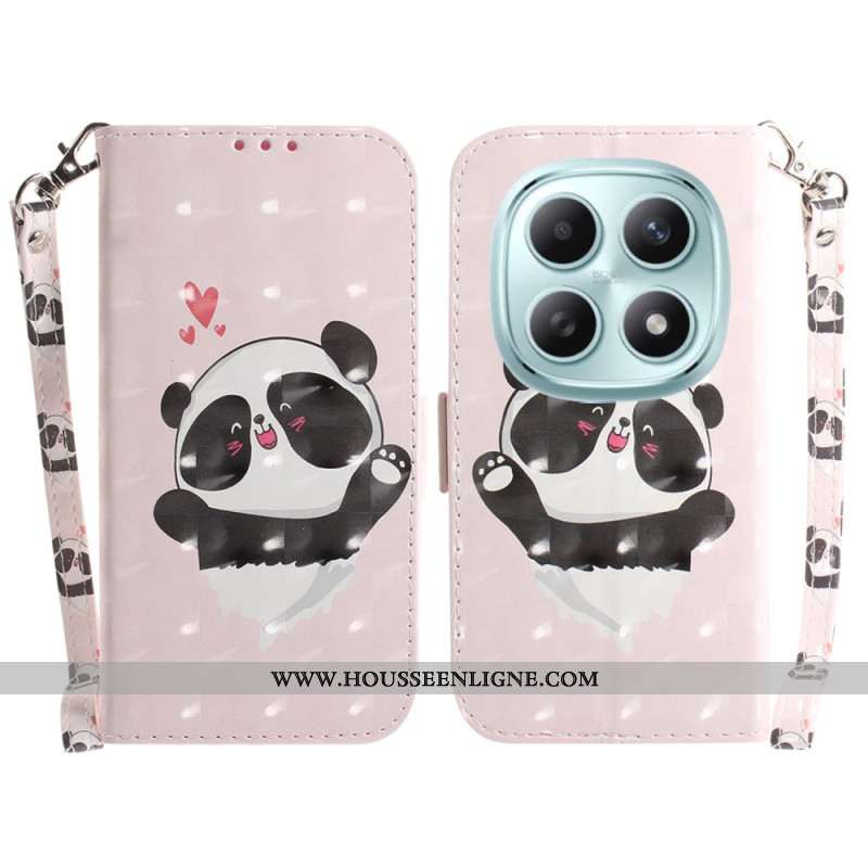 Housse Xiaomi Redmi Note 15 5G / Poco M8 5G Panda Love à Lanière