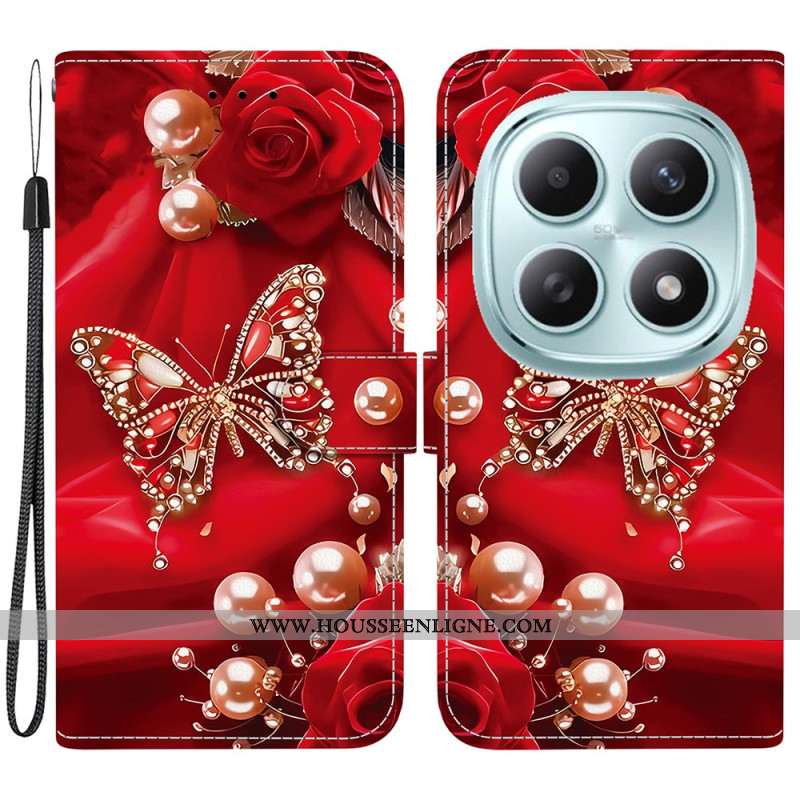 Housse Xiaomi Redmi Note 15 5G / Poco M8 5G Papillon Rose Nacré