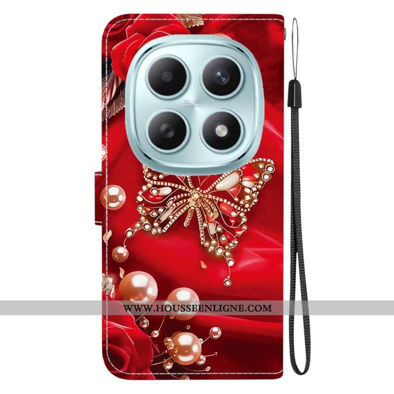 Housse Xiaomi Redmi Note 15 5G / Poco M8 5G Papillon Rose Nacré