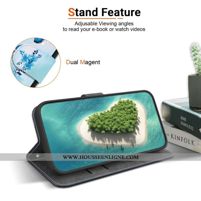 Housse Xiaomi Redmi Note 15 5G / Poco M8 5G Papillons Bleus