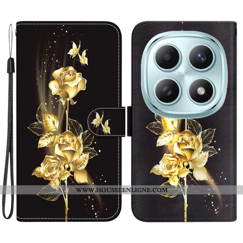 Housse Xiaomi Redmi Note 15 5G / Poco M8 5G Papillons Dorés et Rose