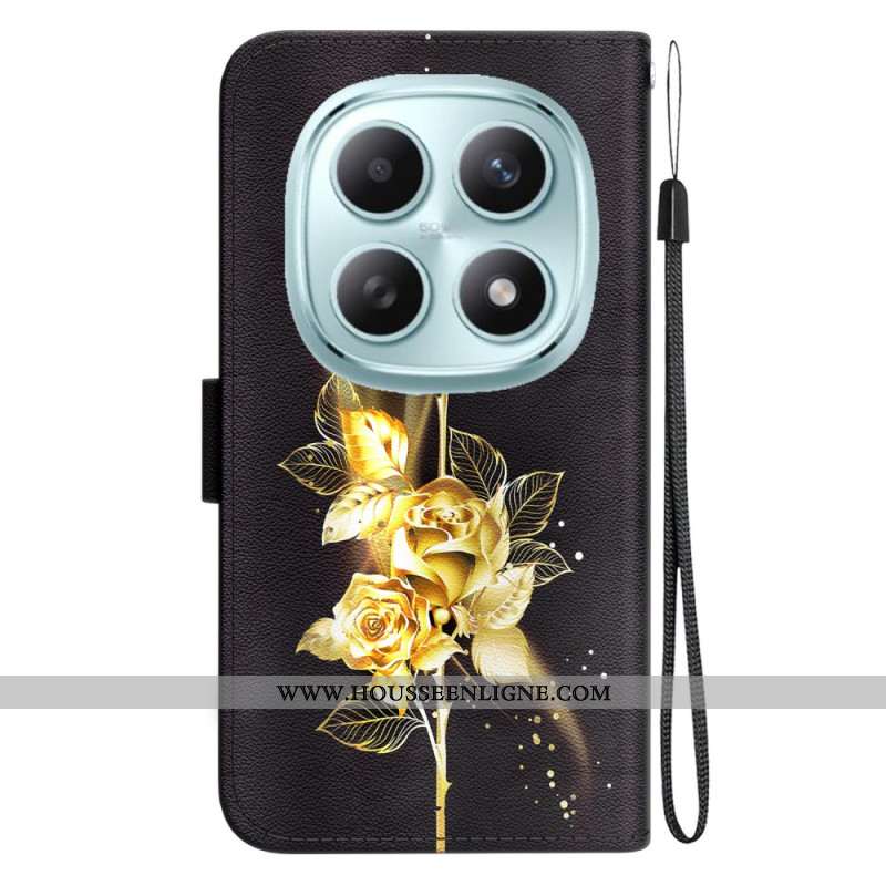 Housse Xiaomi Redmi Note 15 5G / Poco M8 5G Papillons Dorés et Rose