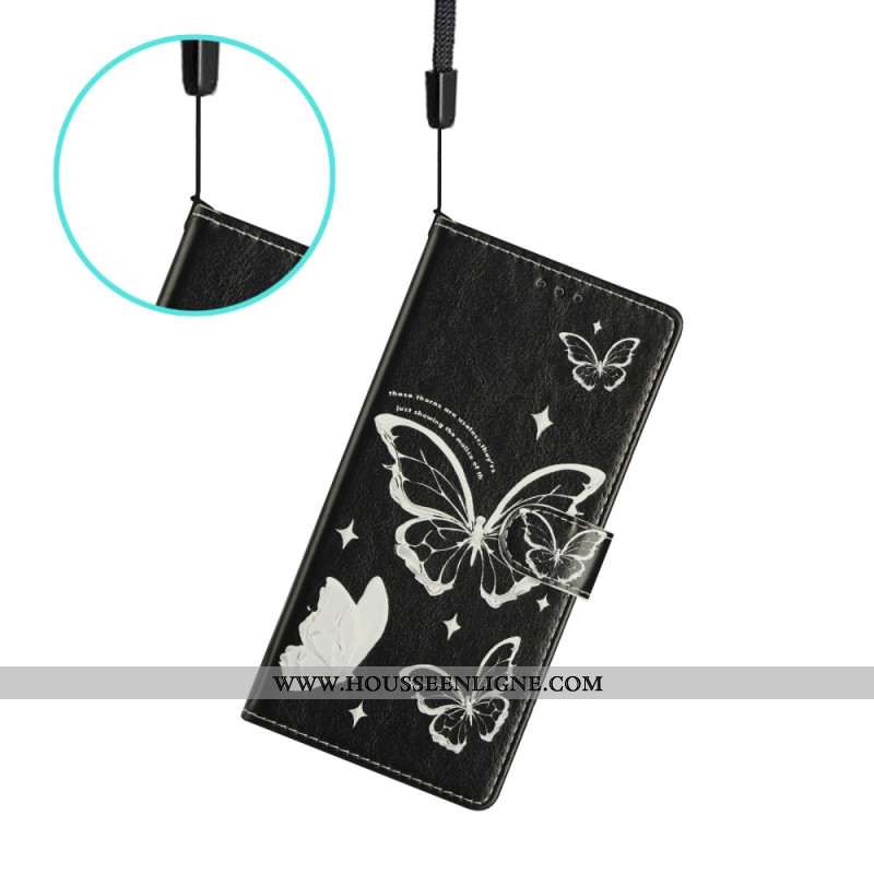 Housse Xiaomi Redmi Note 15 5G / Poco M8 5G Papillons Noirs et Blancs