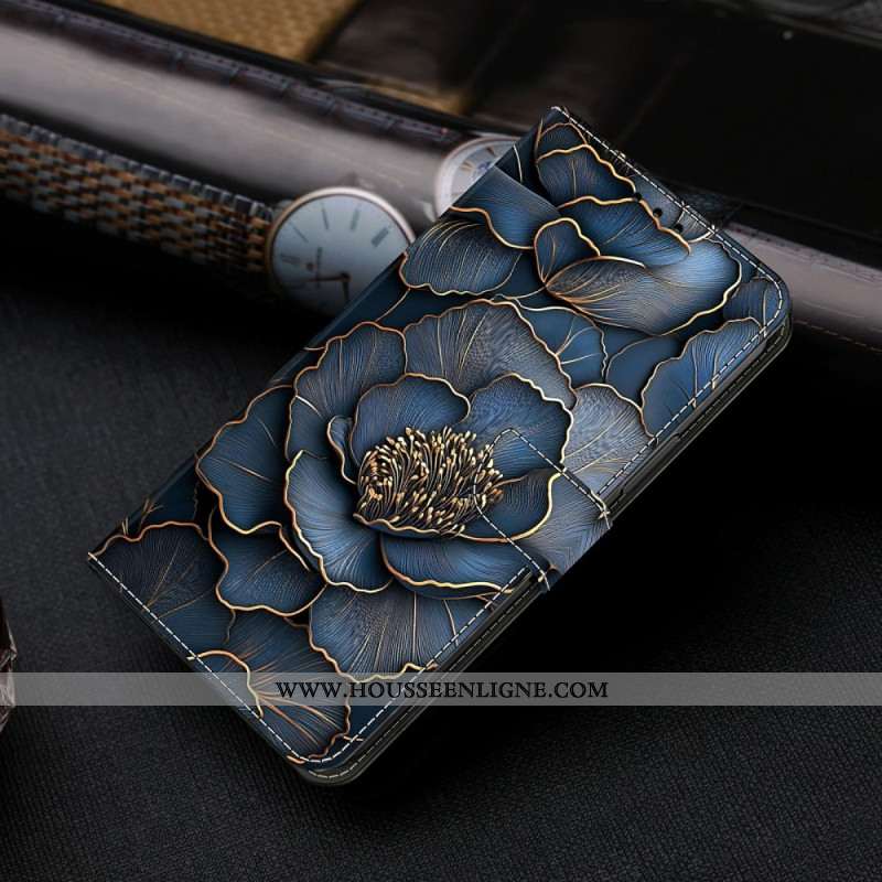 Housse Xiaomi Redmi Note 15 5G / Poco M8 5G Pivoine Bleu Doré