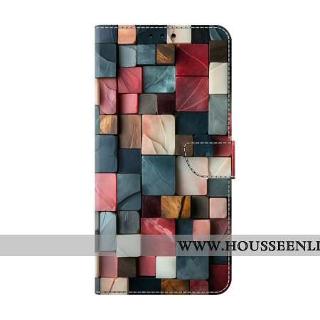 Housse Xiaomi Redmi Note 15 5G / Poco M8 5G avec Support Pliable - Motif Briques Colorées